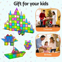 Keezi 120pcs Kids Magnetic Tiles Blocks Building Educational Toys Children Gift