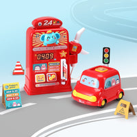Kids Gas Petrol Station Pumper Pretend Play Toys Car Music Card Playset