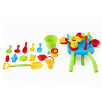 Keezi Kids Sandpit Beach Toys Set Wheelbarrow Shovels Animal Molds Sand Play