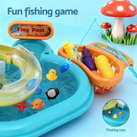 Keezi Kids Pretend Kitchen Sink and Water Playset Fishing Game Toys Play food