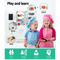 Kids Kitchen Play Set Wooden Pretend Toys Cooking Children Storage White