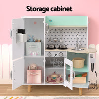 Kids Wooden Pretend Kitchen Play Sets Cooking Toys Oven Fridge 85CM Green