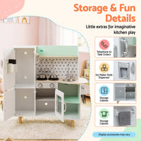 Keezi Kid Pretend Kitchen Wooden Play Sink Playset Dishwasher Toys Green