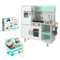 Keezi Kid Pretend Kitchen Wooden Play Sink Playset Dishwasher Toys Green