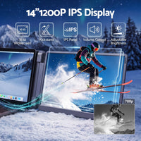 Devanti 14 Inch Portable Monitor Laptop Screen Extender Triple Display