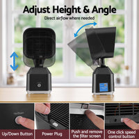 Devanti Portable Range Hood Desktop Exhaust Fan Adjustable Dual Filters Black