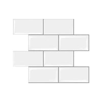 Artiss 3D Peel and Stick Wall Tiles Self Adhesive Subway Backsplash 10 Sheets, White