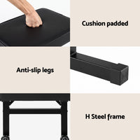 Alpha Piano Bench Adjustable Seat Heavy Duty H-Shape Piano Stool Black