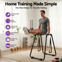 Everfit Dip Station Parallel Bars Heavy Duty Home Gym Stand Calisthenics Black