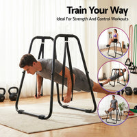 Everfit Dip Station Parallel Bars Heavy Duty Home Gym Stand Calisthenics Black