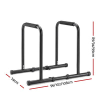 Everfit Dip Station Parallette Bars Home Gym Workout Stand Black