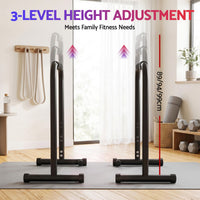 Everfit Dip Station Parallette Bars Home Gym Workout Stand Black