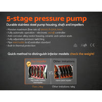 Giantz Garden Water Pump High Pressure 1800W 5-Stage Tank Irrigation Yellow