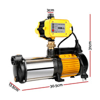 Garden Water Pump High Pressure 2500W Multi Stage Tank Rain Irrigation Yellow