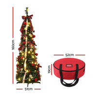 Jingle Jollys Pop Up Christmas Tree Pre Decorated Artificial Christmas Tree 160cm