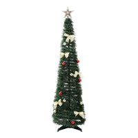 Jingle Jollys Pop Up Christmas Tree Pre Decorated Multicolour LED 155cm