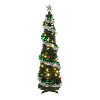 Jingle Jollys Pop Up Christmas Tree Pre Decorated Warm White LED 155cm