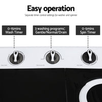 Devanti Portable Washing Machine Twin Tub 7KG White