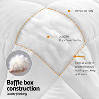 Giselle Bedding King Quilt, 200GSM Summer Duck Down Feather Doona Insert