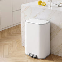 Cefito 30L Pedal Rubbish Bin Kitchen Trash Garbage Waste Can Soft Close White