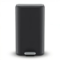 Cefito Kitchen Trash Can 40L Pedal Bins Rubbish Bin Steel with Soft Close Lid, Removable Inner Bucket, Rectangular Garbage Can Recycling Bin, Black
