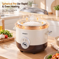 Devanti 3L Rice Cooker Small 6 Cup Multi Cooker with Steamer