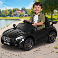 Kids Electric Ride On Car Mercedes-Benz AMG GTR Licensed Toy Cars Remote Black