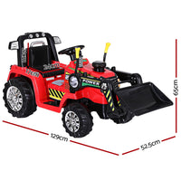 Kids Electric Ride On Car Bulldozer Digger Loader Remote 6V Red