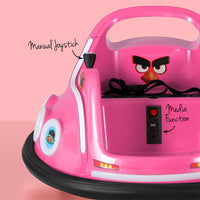 Kids Ride On Car Bumper Electric Ride On Cars Light Remote Angry Birds Sticker Pink