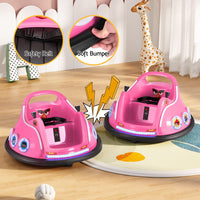 Kids Ride On Car Bumper Electric Ride On Cars Light Remote Angry Birds Sticker Pink