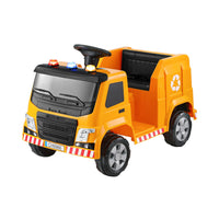 Kids Ride On Car Garbage Truck Police Light 12V Electric Toys Cars Yellow