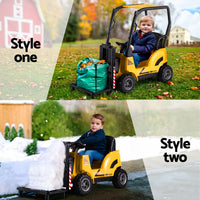 Kids Electric Ride On Car Forklift Loader Toys Cars Horn Remote 12V Yellow