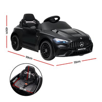 Ride On Car Licensed Mercedes Benz AMGC63 Kids Electric Car 12V Music Black