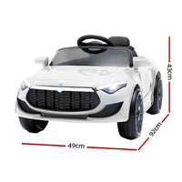 Kids Electric Ride On Car Cars Music Headlight Remote Control 12V White