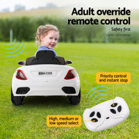 Kids Electric Ride On Car Cars Music Headlight Remote Control 12V White