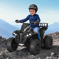 Kids Ride On Car ATV Quad Motorbike Storage Rack Electric Toys 12V Black