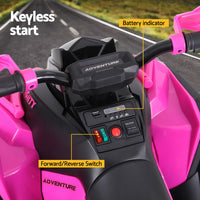 Kids Ride On Car ATV Quad Motorbike Storage Rack Electric Toys 12V Pink