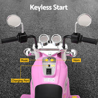 Kids Ride On Car Motorcycle Motorbike Electric Toys Horn Music 6V Pink