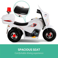 Rigo Kids Electric Ride On Police Motorcycle Motorbike 6V Battery White