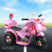 Rigo Kids Electric Ride On Police Motorcycle Motorbike 6V Battery Pink
