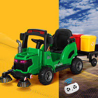 Kids Electric Ride On Car Street Sweeper Truck Toy Cars Remote 12V Green