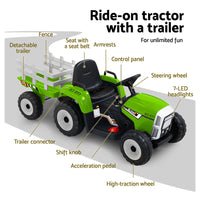 Electric Ride On Car Rigo Kids Ride On Cars Tractor Toy 12V Green