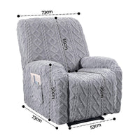 Artiss Recliner Chair Covers with Storage Side Pockets Grey