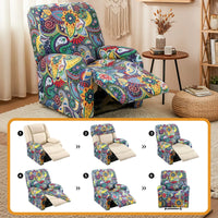 Artiss Stretch Kids Recliner Cover 4-Pieces Recliner Chair Slipcovers Printed Polyester