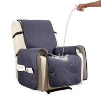 Artiss Quilted Recliner Chair Covers 100% Waterproof Recliner Slipcovers Grey