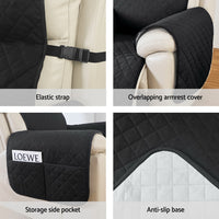 Recliner Chair Cover 100% Water Resistant Black