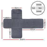 Artiss Recliner Chair Cover Water Repellent Non Slip Grey