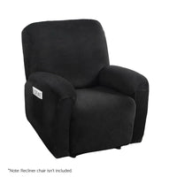 Recliner Chair Covers 1 Seater Velvet Black