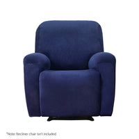 Recliner Chair Covers 1 Seater Velvet Navy