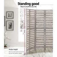 8 Panel Room Divider Screen 326x170cm Louver Grey